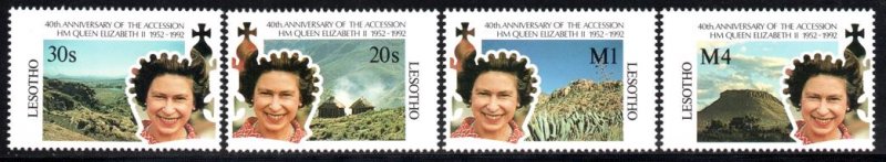 Lesotho - 1992 40th Anniv of QEII Accession Set & MS MNH** SG 1084-1088