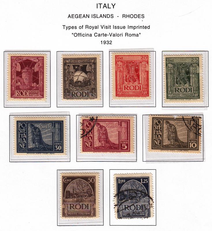 Aegean Islands-Rhodes Royal Visit, damage 10 Lira, Please see the description