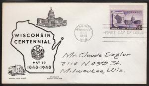 U.S. 957 Wisconsin 1st Madison Pen FDC