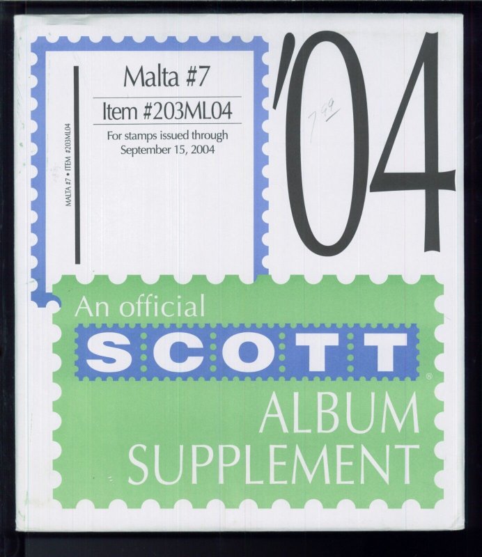 2004 Scott #7 Malta Stamp Album Supplement Item #203ML04