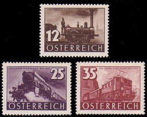 Scott #385-7 Trains MNH