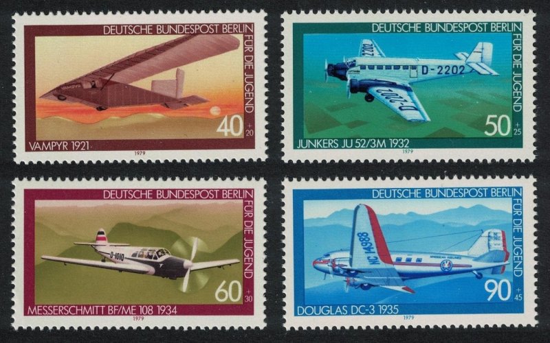Berlin History of Aviation 2nd series 4v 1979 MNH SG#B567-B570