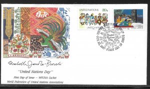 United Nations NY 515-516 1987 UN Day WFUNA Cachet FDC First Day Cover