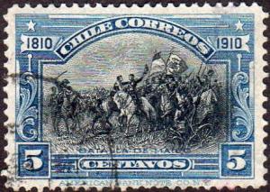 Chile 86 - Used - 5c Battle of Maipo (1910)