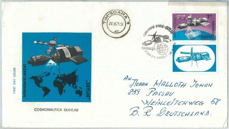 73894 - ROMANIA - POSTAL HISTORY - FDC COVER -  SPACE Astro  1975  SKYLAB