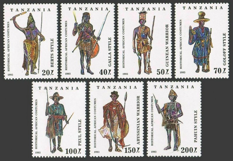 Tanzania 1193-1199,hinged.Michel 1685-1691. Historical African Costumes 1993.