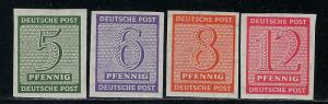 DDR under russian occupation Scott # 14N3a - 14N7a, mint nh, var. wmk