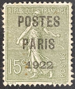 France #??? A20 Sower - Preoblitere 31 ??? Overprint POSTES PARIS 1922 [$060]