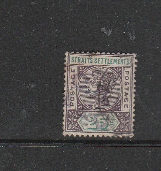 Straits Settlements 1892/9 25c Used SG 103/c