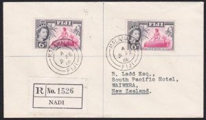 FIJI 1968 Registered cover to NZ ex MALAMALA - Nadi reg label..............B2932