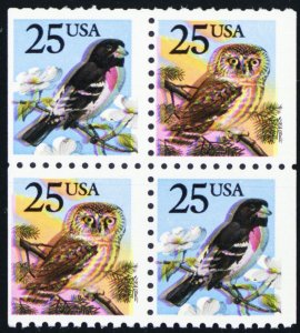 2284-85, Mint NH 25¢ Terrific Color Shift Error Block of Four