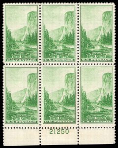 USA 740 Unused (MH) Plate Block of 6