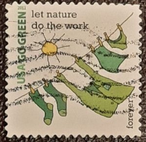 US Scott # 4524h; used (44c) go green issue from 2011; XF centering; off paper