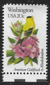 US #1999 20c State Birds and Flowers - Washington