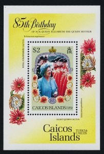 Caicos Islands 74-7  MNH Queen Mother 85th Birthday, Flowers