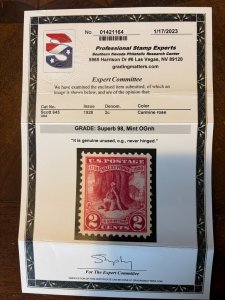US stamp scott# 645 Valley F 1928 mint NH OG MNH PSE cert Graded Superb 98 $195