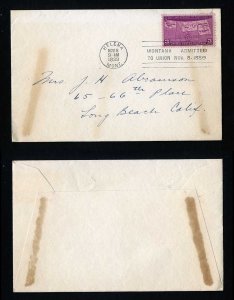 # 858 addressed First Day Cover with no cachet, Helena, MT - 11-8-1939 - # 3