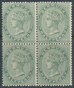 Bermuda SG 21  SC# 18a * Mint block  dull green shade see details /scans