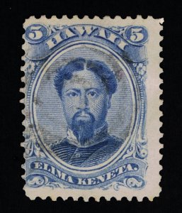 EXCELLENT GENUINE HAWAII SCOTT #32 F-VF USED 1886 BLUE ON WOVE PAPER #18957