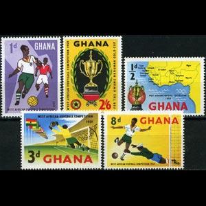 GHANA 1959 - Scott# 61-5 Soccer Set of 5 NH