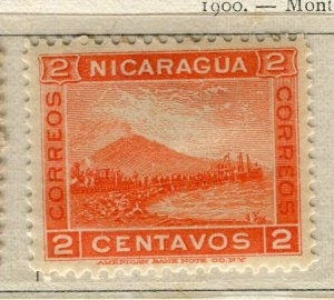 NICARAGUA; 1900 early Momotombo Mountain issue fine Mint 1c. value