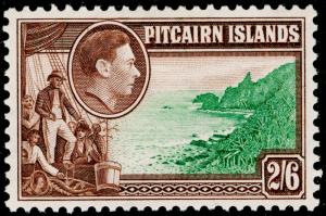 PITCAIRN ISLANDS SG8, 2s 6d green & brown, M MINT. Cat £17.