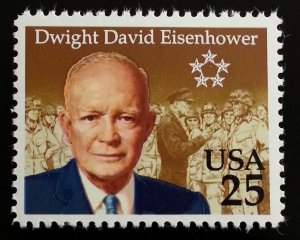 1990 25c Dwight David Eisenhower, Birth Scott 2513 Mint F/VF NH