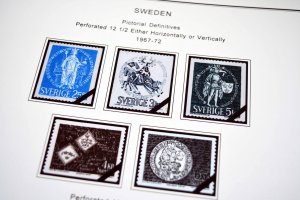 COLOR PRINTED SWEDEN 1941-1970 STAMP ALBUM PAGES (47 illustrated pages)