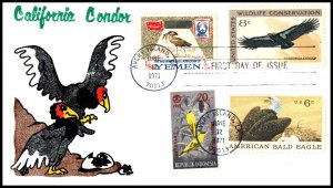 1971 Wildlife Conservation California Condor Sc 1430 combo Ellis cartoon cachet