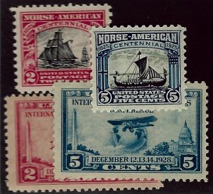 U.S. SC#620-621, 649-650 Mint F-VF...Worth it to fill a Great Spot!