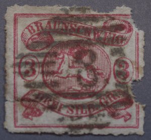 Brunswick #22  Bars and Numeral 8 Cancel, WM 102 Roulette Filler w/ Flaws