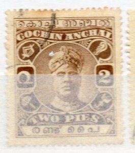 India Cochin 1916-30 Early Issue Fine Used 2p. NW-15701