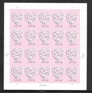 #4152 MNH Wedding Hearts Sheet