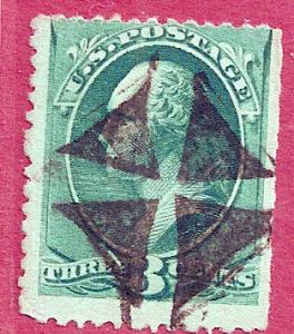 US Fancy Cancel ~ 4 Boldly-SON Opposed TRIANGLEs / I6