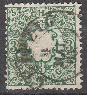 Saxony #15 F-VF Used CV $40.00  (A13026)