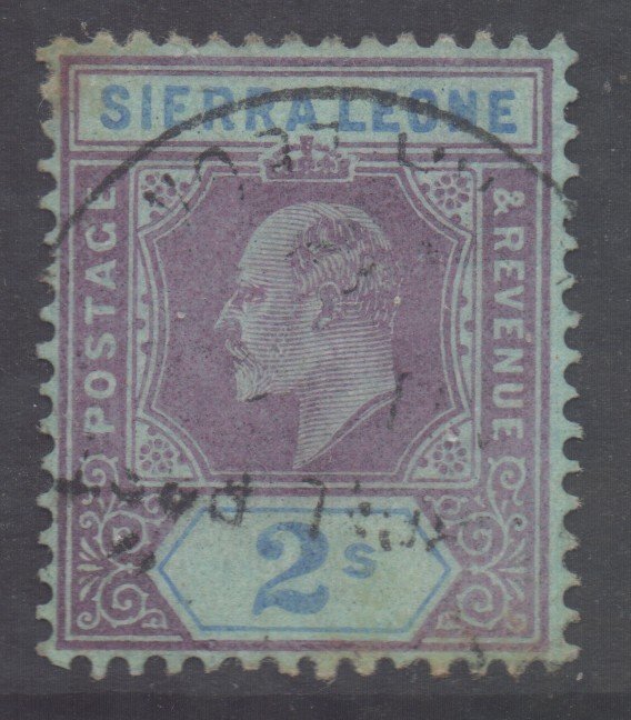 S*erra L*one Scott 100 - SG109, 1907 Edward VII 2/- used