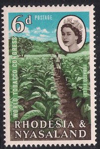 Rhodesia & Nyasaland 1963 QE2 6d World Tobacco Congress MM SG 44 ( H196 )