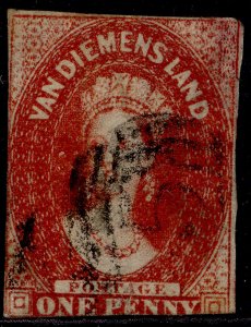 AUSTRALIA - Tasmania QV SG29, 1d carmine, USED. Cat £35.