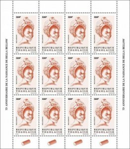 Togo Definitives Stamps 2020 MNH Bella Bellow Singers Music Reissue 320F 12v M/S