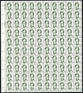 Thomas H. Gallauder Sheet of One Hundred 20 Cent Postage Stamps Scott 1861