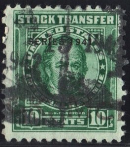 RD98 10¢ Revenue: Stock Transfer (1941) Cut Cancelled