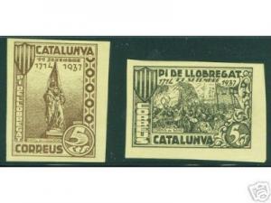 SPAIN Civil War Republic GG1025-6 Pi de Llobregat MNH**