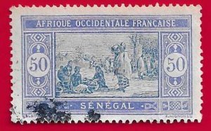 SENEGAL SCOTT#104 1922 50c MARKET - USED