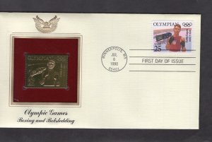 2499 Boxing and Bobsledding, FDC PCS Gold Replica