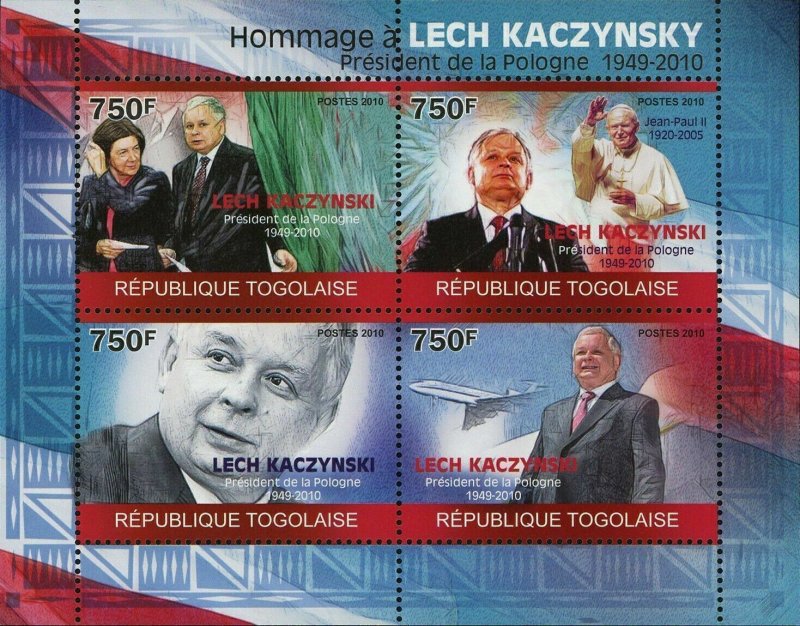 Lech Kaczynski Stamp Pope John Paul II Maria Kaczynska S/S MNH #3544-3547