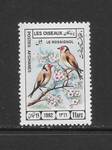 BIRDS - AFGHANISTAN #1008 NIGHTINGALES MNH