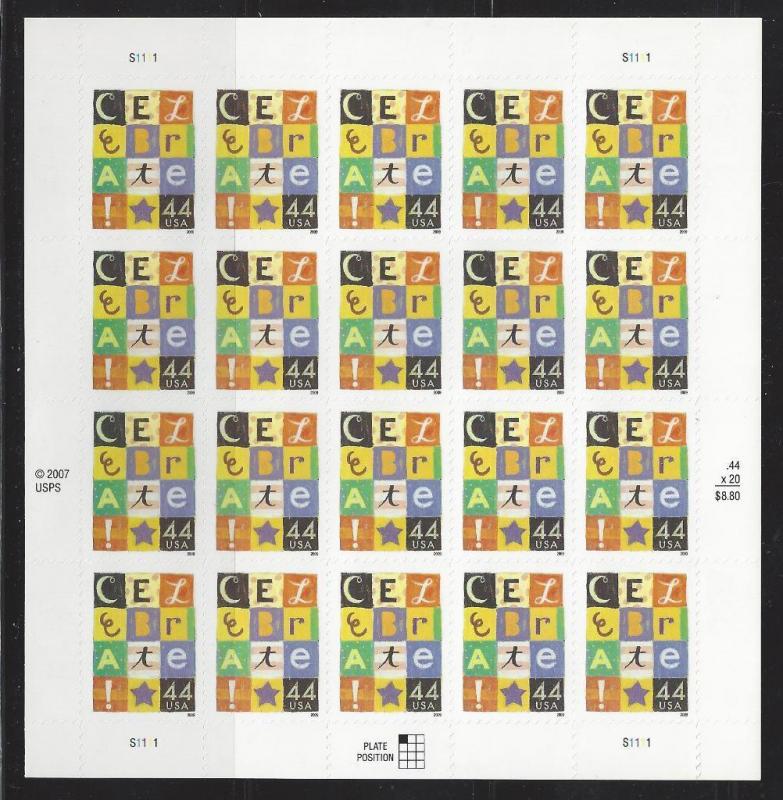 2009 Scott # 4407 - Celebrate -  MNH Pane Of 20 Stamps (AJ122)