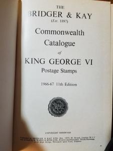 K.G. VI Stamp Catalog Bridges & Kay, Ltd 86 Strand, London, W.C.2.