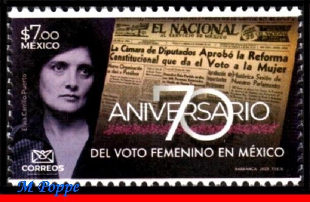 23-22 MEXICO 2023 VOTING RIGHTS FOR WOMEN, 70 YEARS, NEWSPAPER, JUSTICE, MNH