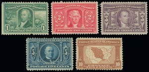 SCOTT #323-27 Expo Issues, Mint-Hinged, Some Faults, See Description, SCV $305